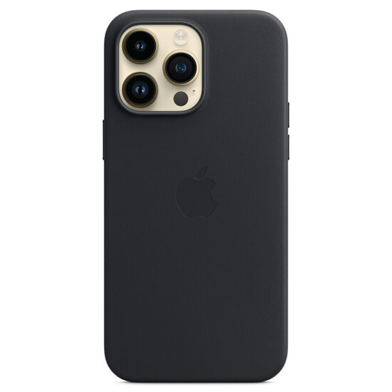 Apple - Leather Backcover MagSafe voor Apple iPhone 14 Pro Max - Midnight