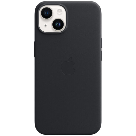 Apple - Leather Backcover MagSafe voor Apple iPhone 14 - Midnight