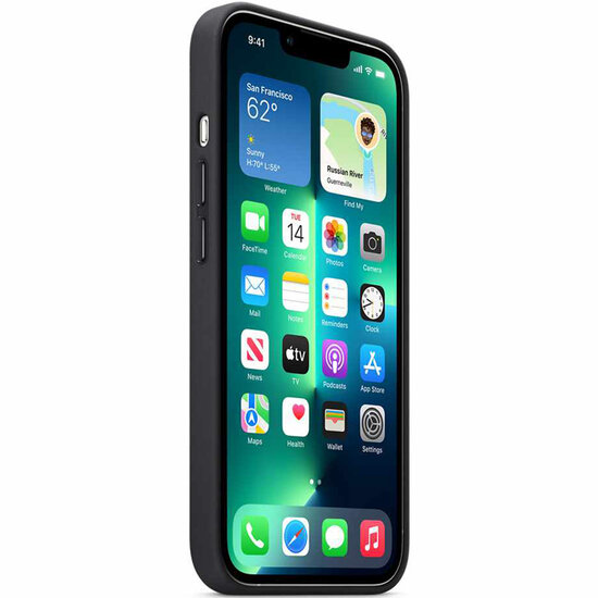 Apple - Leather Backcover MagSafe voor Apple iPhone 13 Pro Max - Midnight
