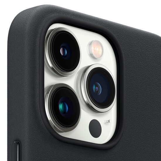 Apple - Leather Backcover MagSafe voor Apple iPhone 13 Pro - Midnight
