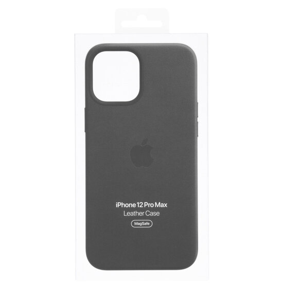 Apple - Leather Backcover MagSafe voor Apple iPhone 12 Pro Max - Black