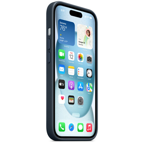 Apple - FineWoven Backcover MagSafe voor Apple iPhone 15 - Pacific Blue
