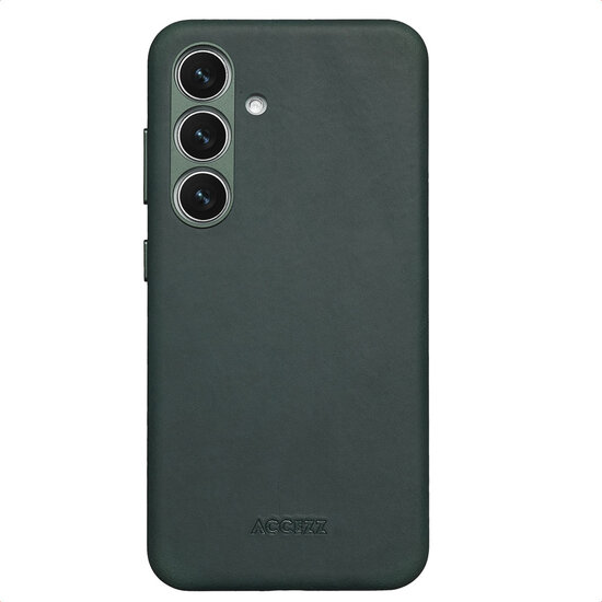Accezz - Vintage Leather Magsafe Backcover voor Samsung Galaxy S24 / S25 - Smokey Green