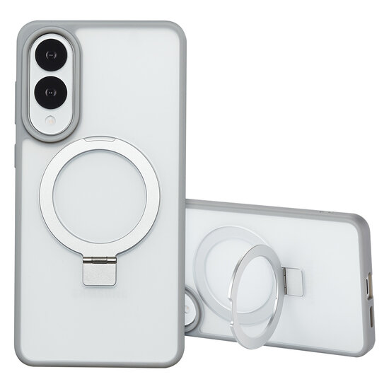 Accezz - Ring Stand Backcover met MagSafe voor Samsung Galaxy S25 Edge - Grey