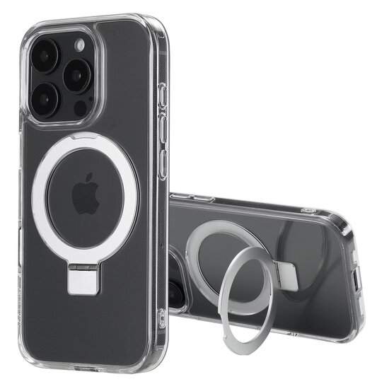 Accezz - Ring Stand Backcover met MagSafe voor Apple iPhone 16 Pro Max - Transparent