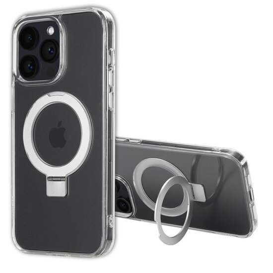 Accezz - Ring Stand Backcover met MagSafe voor Apple iPhone 14 Pro Max - Transparent