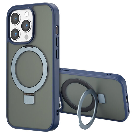 Accezz - Ring Stand Backcover met MagSafe voor Apple iPhone 14 Pro - Blue