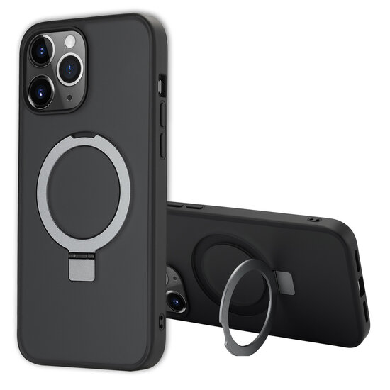 Accezz - Ring Stand Backcover met MagSafe voor Apple iPhone 13 Pro Max - Black