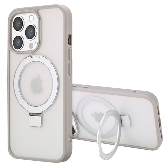 Accezz - Ring Stand Backcover met MagSafe voor Apple iPhone 13 Pro - Grey