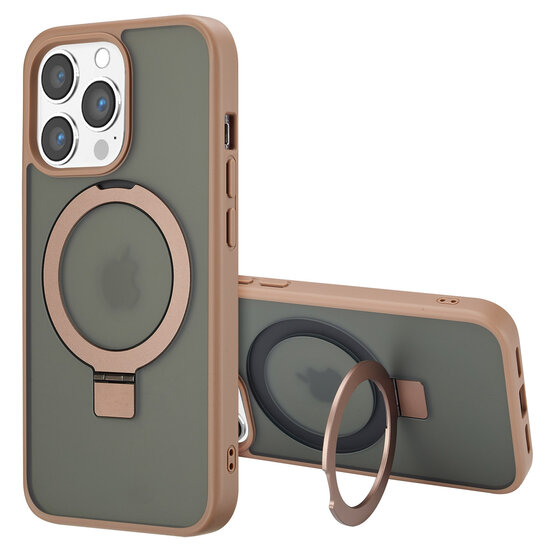 Accezz - Ring Stand Backcover met MagSafe voor Apple iPhone 13 Pro - Brown