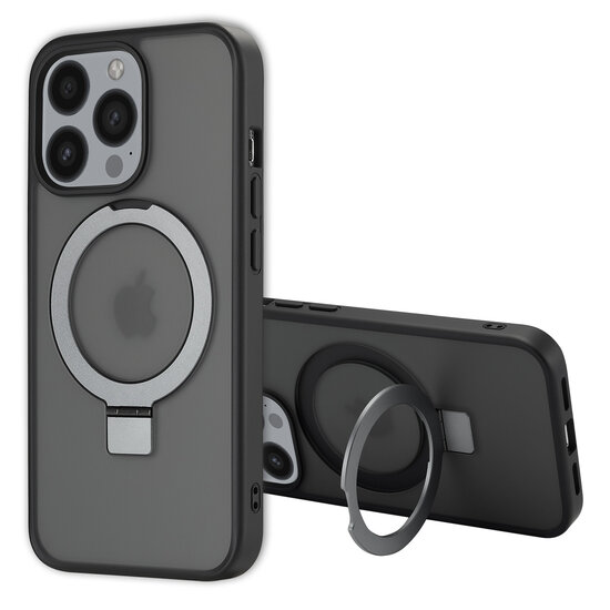 Accezz - Ring Stand Backcover met MagSafe voor Apple iPhone 13 Pro - Black