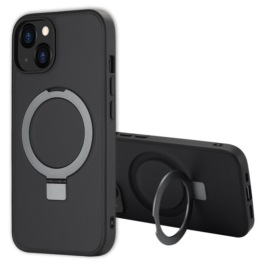 Accezz - Ring Stand Backcover met MagSafe voor Apple iPhone 13 - Black