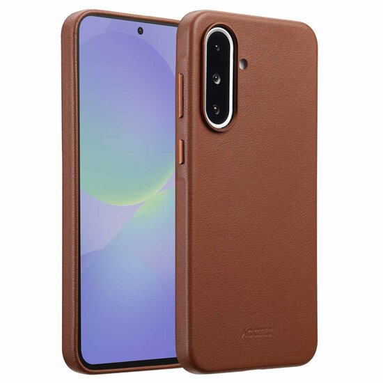 Accezz - MagSafe Leather Backcover voor Samsung Galaxy A36 / A56 - Coffee Brown