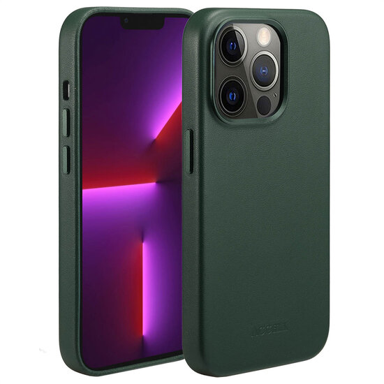 Accezz - MagSafe Leather Backcover voor Apple iPhone 13 Pro - Cedar Green