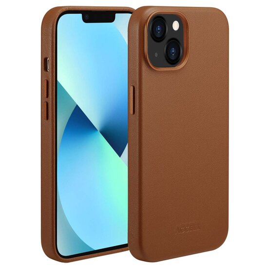 Accezz - MagSafe Leather Backcover voor Apple iPhone 13 - Sienna Brown