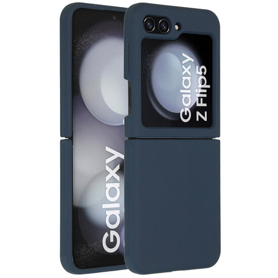 Accezz - Liquid Silicone Backcover voor Samsung Galaxy Z Flip 5 - Dark Blue