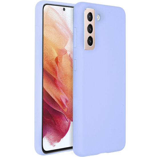 Accezz - Liquid Silicone Backcover voor Samsung Galaxy S21 - Purple