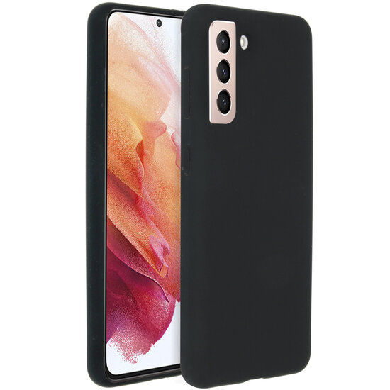 Accezz - Liquid Silicone Backcover voor Samsung Galaxy S21 - Black