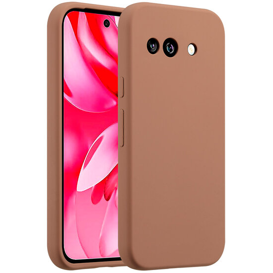 Accezz - Liquid Silicone Backcover voor Google Pixel 9A - Light Brown