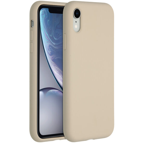 Accezz - Liquid Silicone Backcover voor Apple iPhone Xr - Stone
