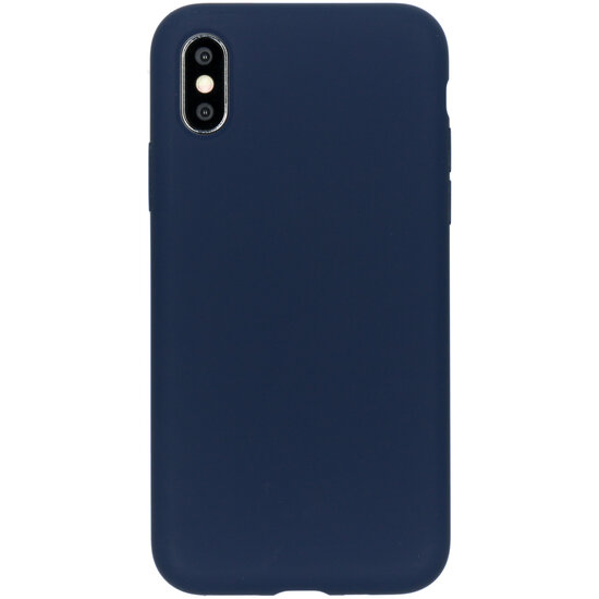 Accezz - Liquid Silicone Backcover voor Apple iPhone X / Xs - Dark Blue