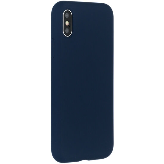Accezz - Liquid Silicone Backcover voor Apple iPhone X / Xs - Dark Blue