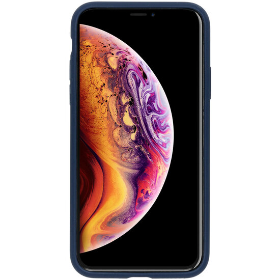 Accezz - Liquid Silicone Backcover voor Apple iPhone X / Xs - Dark Blue