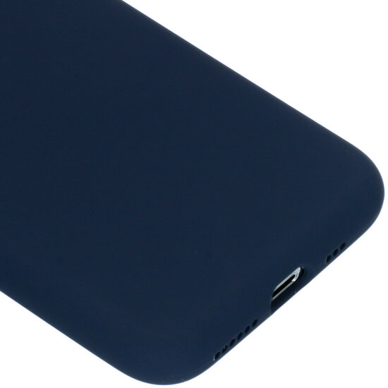 Accezz - Liquid Silicone Backcover voor Apple iPhone X / Xs - Dark Blue