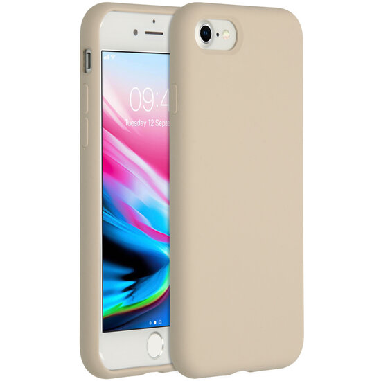 Accezz - Liquid Silicone Backcover voor Apple iPhone SE (2022 / 2020) / 8 / 7 - Stone