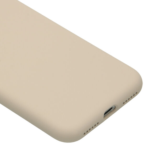 Accezz - Liquid Silicone Backcover voor Apple iPhone SE (2022 / 2020) / 8 / 7 - Stone
