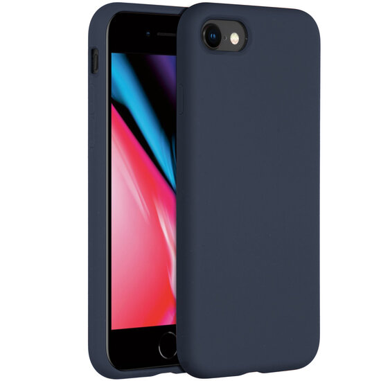 Accezz - Liquid Silicone Backcover voor Apple iPhone SE (2022 / 2020) / 8 / 7 - Dark Blue