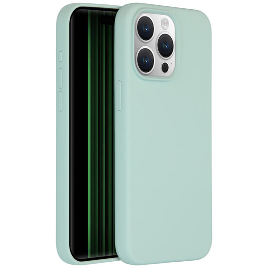 Accezz - Liquid Silicone Backcover voor Apple iPhone 15 Pro Max - Sky Blue