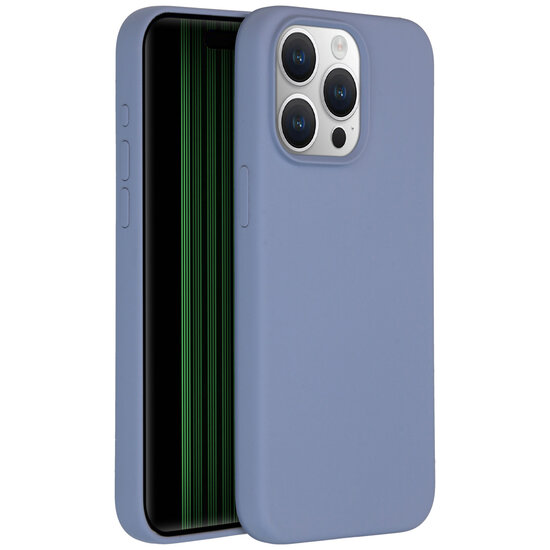 Accezz - Liquid Silicone Backcover voor Apple iPhone 15 Pro Max - Lavender Grey