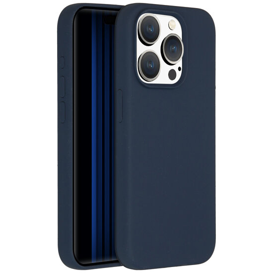 Accezz - Liquid Silicone Backcover voor Apple iPhone 15 Pro - Dark Blue