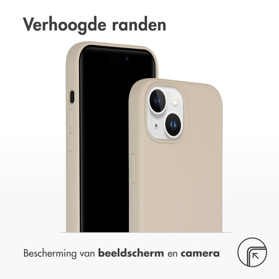 Accezz - Liquid Silicone Backcover voor Apple iPhone 15 - Stone