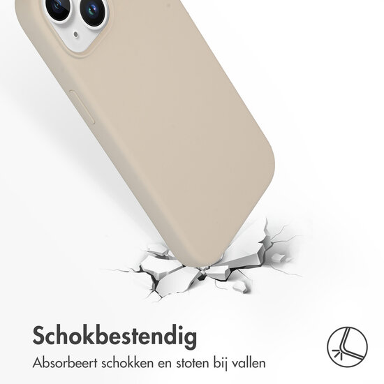 Accezz - Liquid Silicone Backcover voor Apple iPhone 15 - Stone