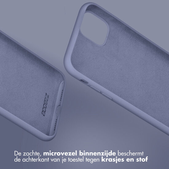 Accezz - Liquid Silicone Backcover voor Apple iPhone 15 - Lavender Grey