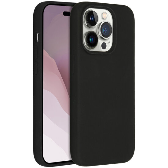 Accezz - Liquid Silicone Backcover voor Apple iPhone 14 Pro - Black
