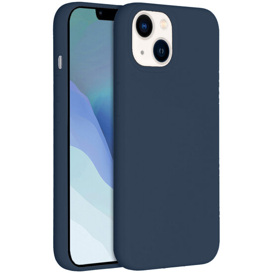 Accezz - Liquid Silicone Backcover voor Apple iPhone 14 / 13 - Dark Blue