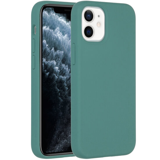 Accezz - Liquid Silicone Backcover voor Apple iPhone 12 Mini - Dark Green