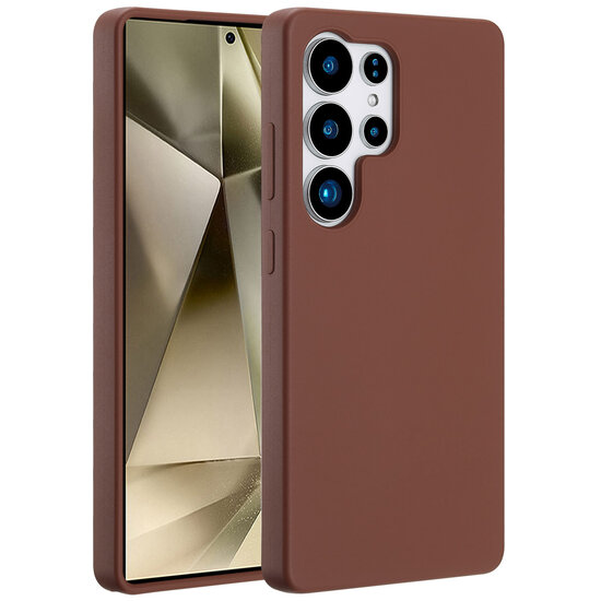 Accezz - Liquid Silicone Backcover met MagSafe voor Samsung Galaxy S25 Ultra - New Tea Brown