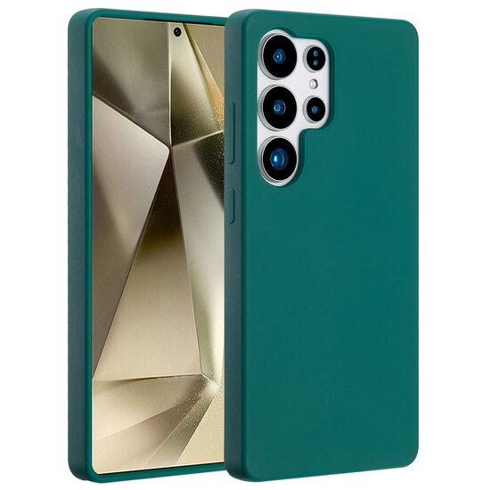 Accezz - Liquid Silicone Backcover met MagSafe voor Samsung Galaxy S25 Ultra - Forest Green