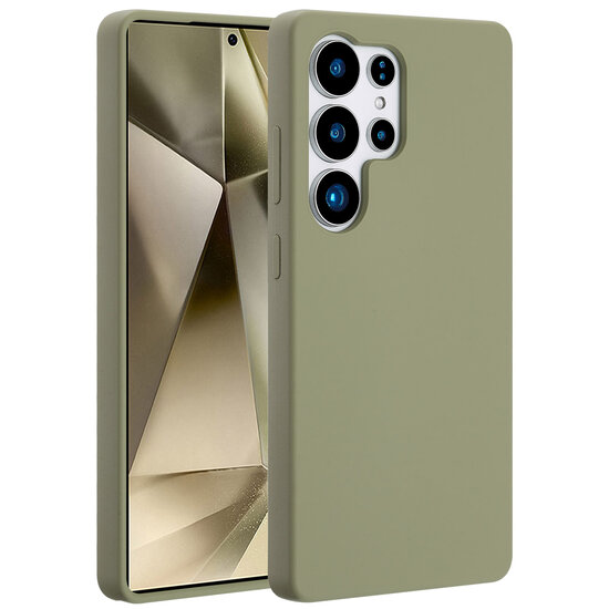 Accezz - Liquid Silicone Backcover met MagSafe voor Samsung Galaxy S25 Ultra - Cooper Green