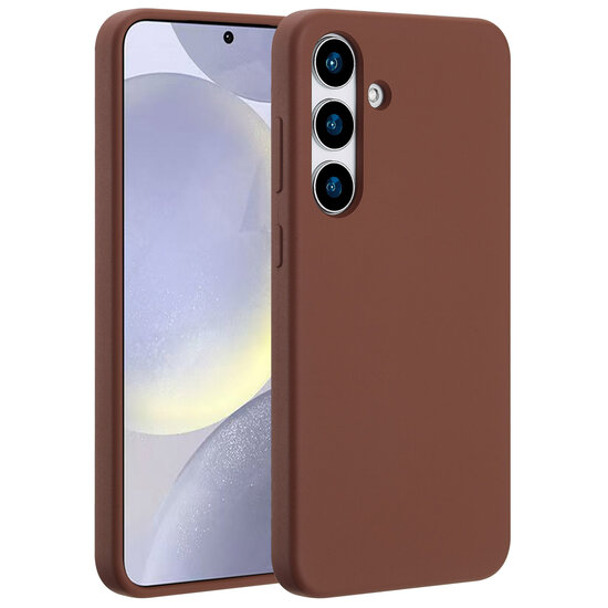 Accezz - Liquid Silicone Backcover met MagSafe voor Samsung Galaxy S25 Plus - New Tea Brown