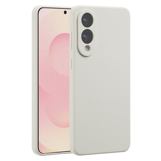 Accezz - Liquid Silicone Backcover met MagSafe voor Samsung Galaxy S25 Edge - Stone