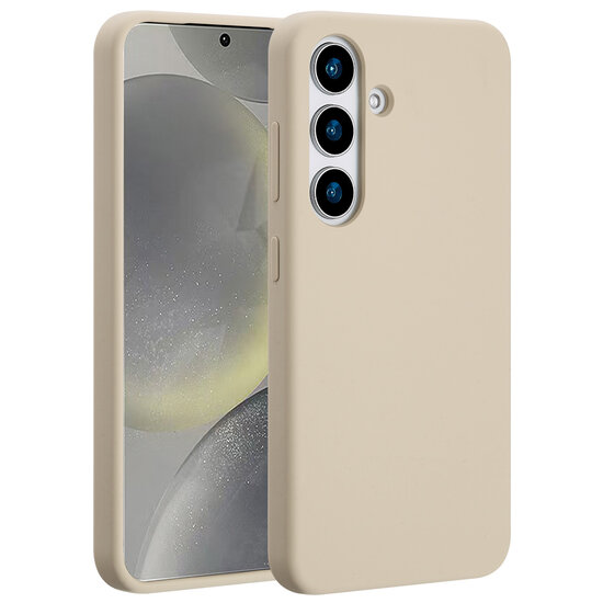 Accezz - Liquid Silicone Backcover met MagSafe voor Samsung Galaxy S25 - Stone