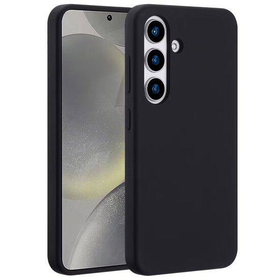 Accezz - Liquid Silicone Backcover met MagSafe voor Samsung Galaxy S25 - Black