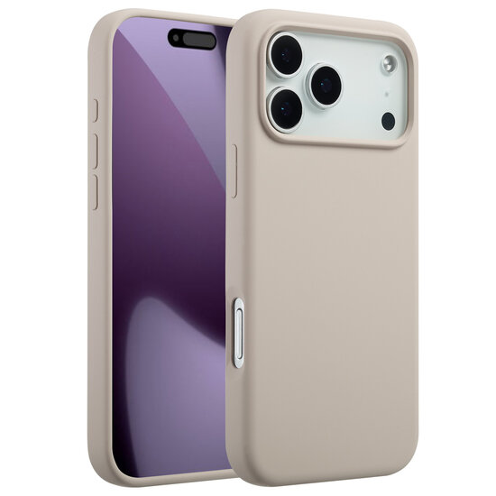 Accezz - Liquid Silicone Backcover met MagSafe voor Apple iPhone 17 Pro Max - Stone