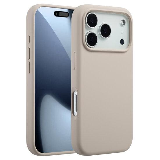 Accezz - Liquid Silicone Backcover met MagSafe voor Apple iPhone 17 Pro - Stone
