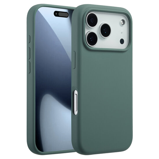 Accezz - Liquid Silicone Backcover met MagSafe voor Apple iPhone 17 Pro - Dark Green